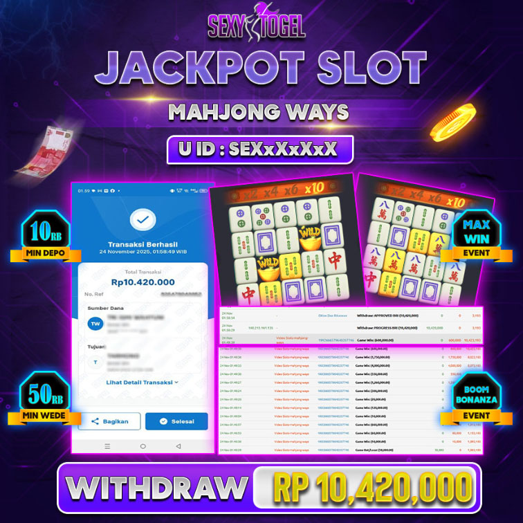 SEXYTOGEL JACKPOT SLOT MAHJONG WAYS Rp.10.420.000.,-LUNAS